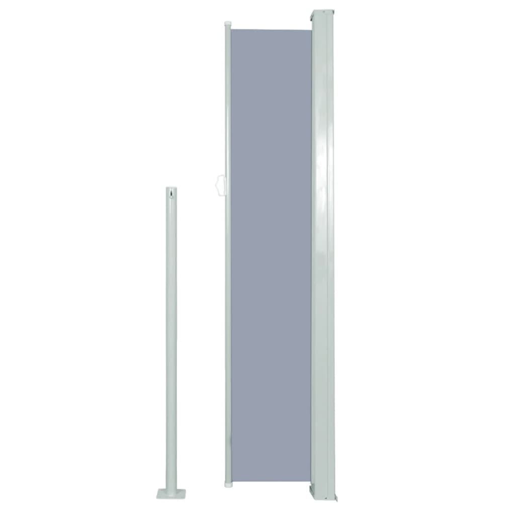 Uttrekkbar sidemarkise 160 x 500 cm grå