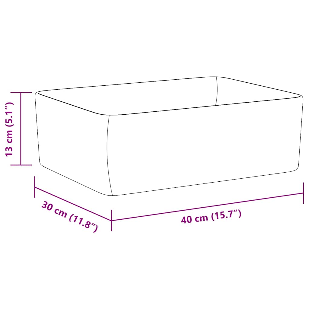 Vask 40x30x13 cm keramikk hvit