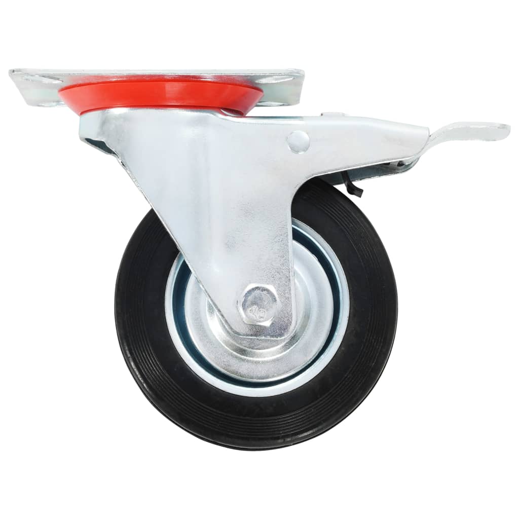 Svinghjul med doble bremser 4 stk 100 mm