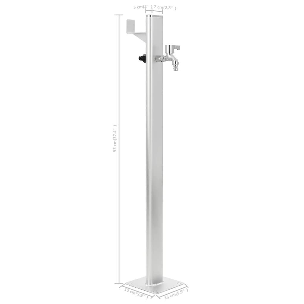 Vannsøyle for hage aluminium 95 cm vidaXL