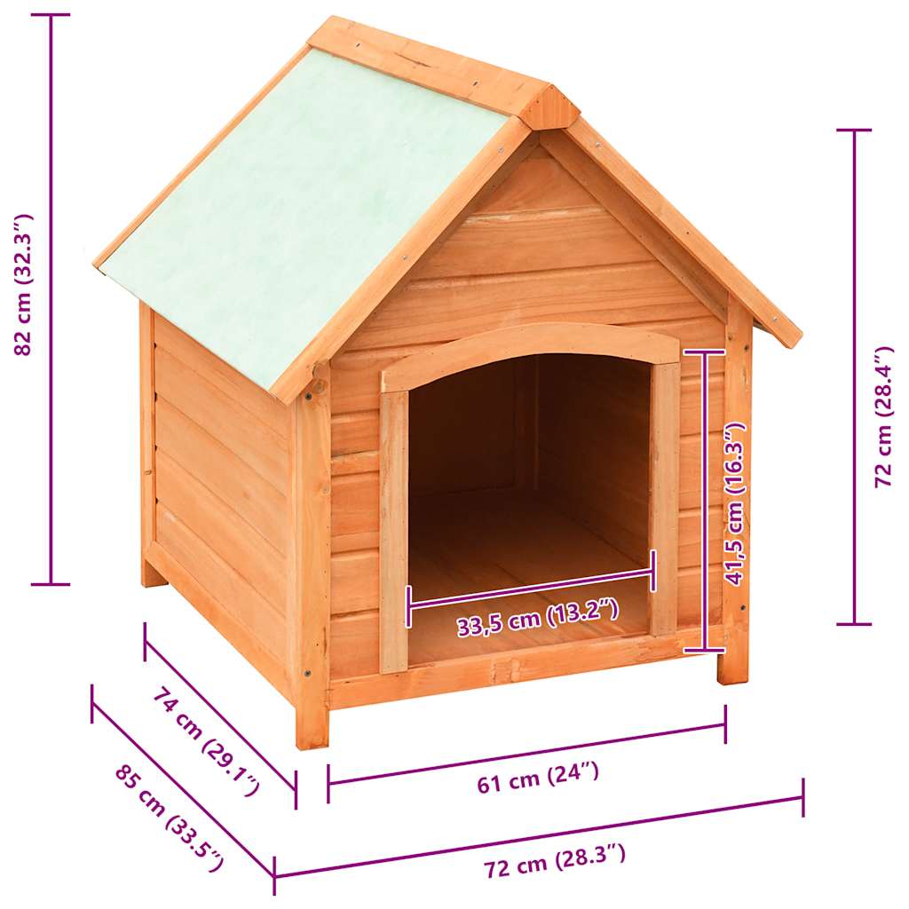 Hundehus heltre furu & gran 72x85x82 cm vidaXL