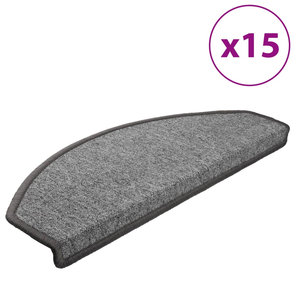 Trappematter 15 stk 65x24x4 cm mørkegrå halvrund store