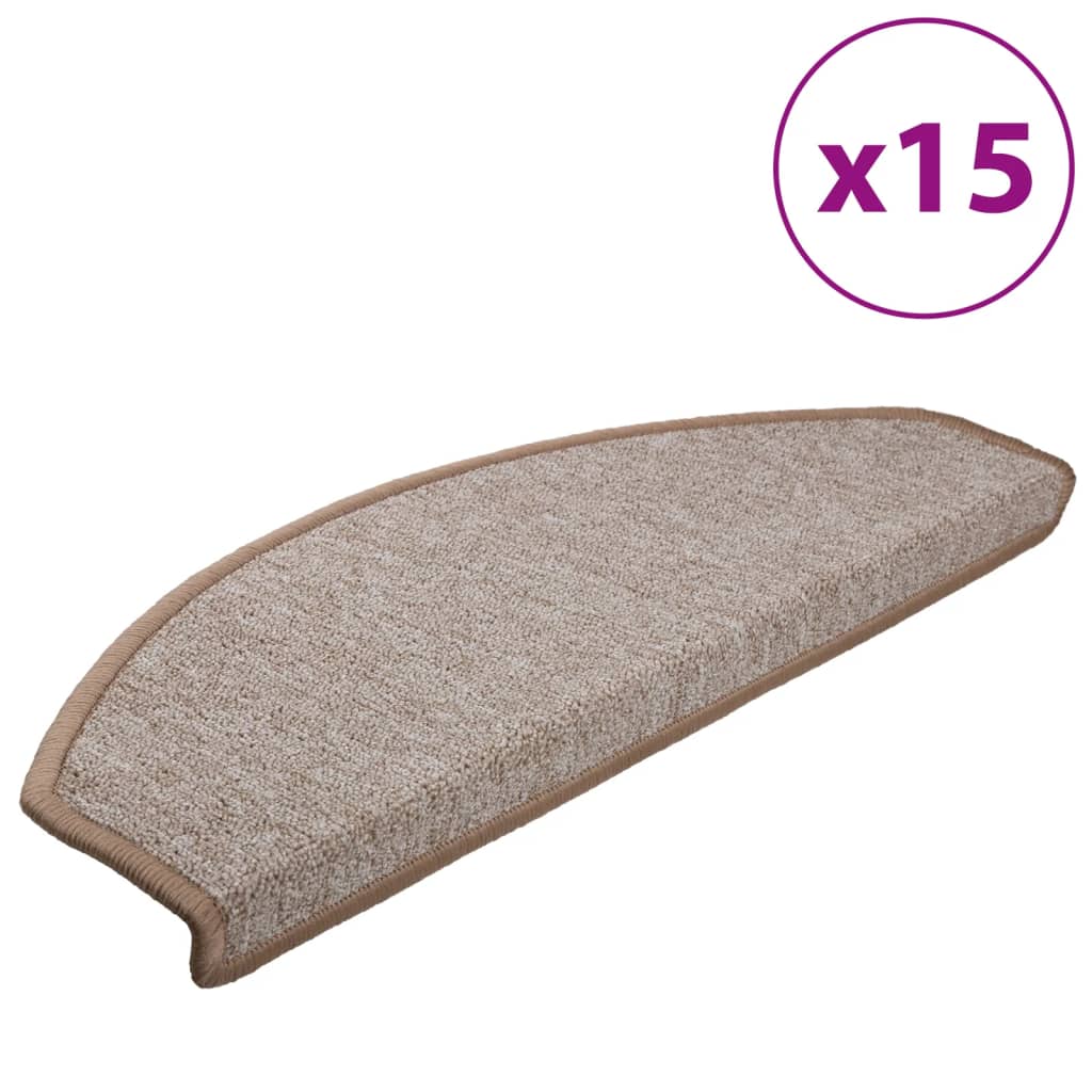 Trappematter 15 stk 65x24x4 cm lysebrune halvrund store