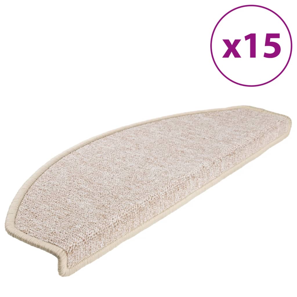 Trappematter 15 stk 65x24x4 cm taupe halvrund store