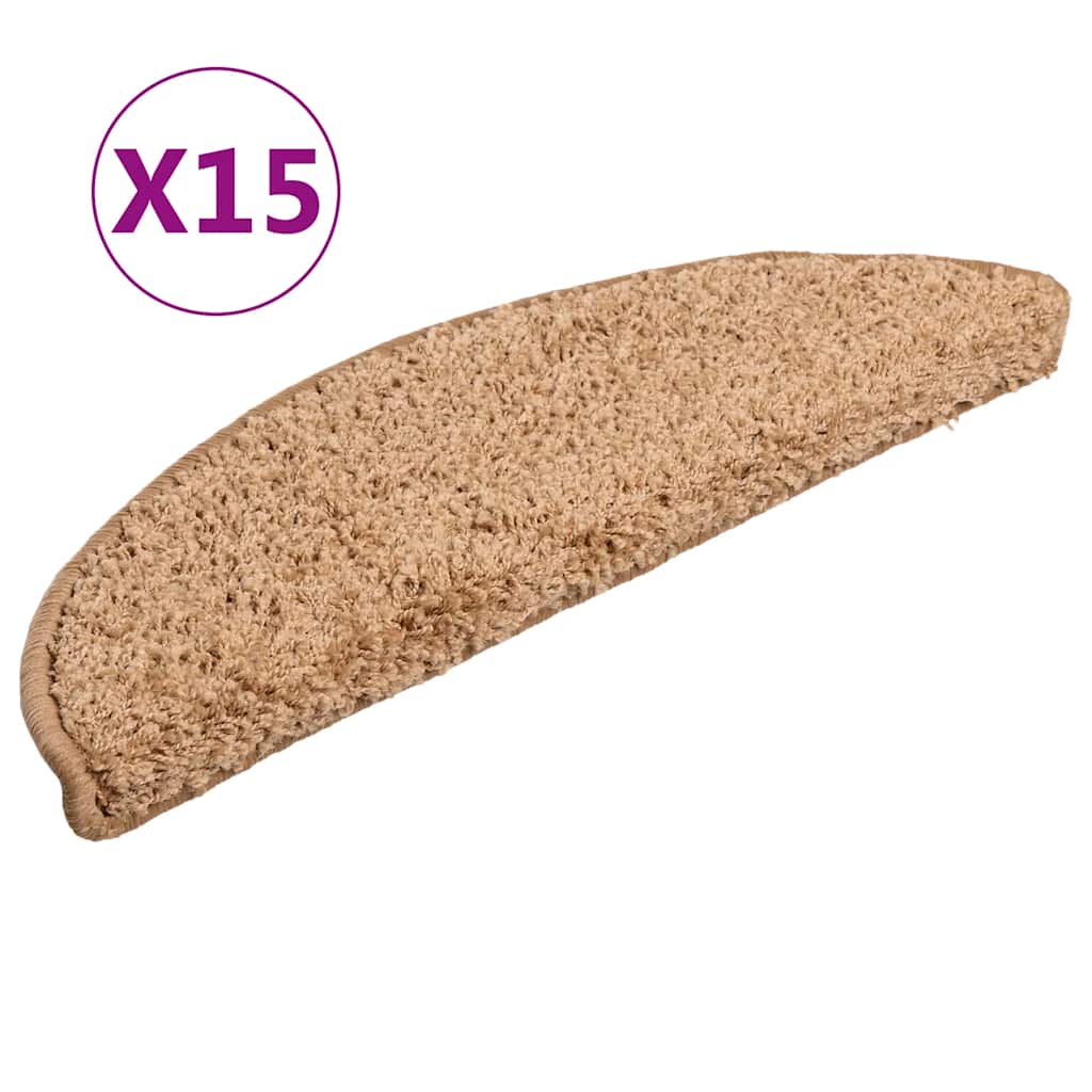 Trappematter 15 stk 56x17x3 cm beige halvrund
