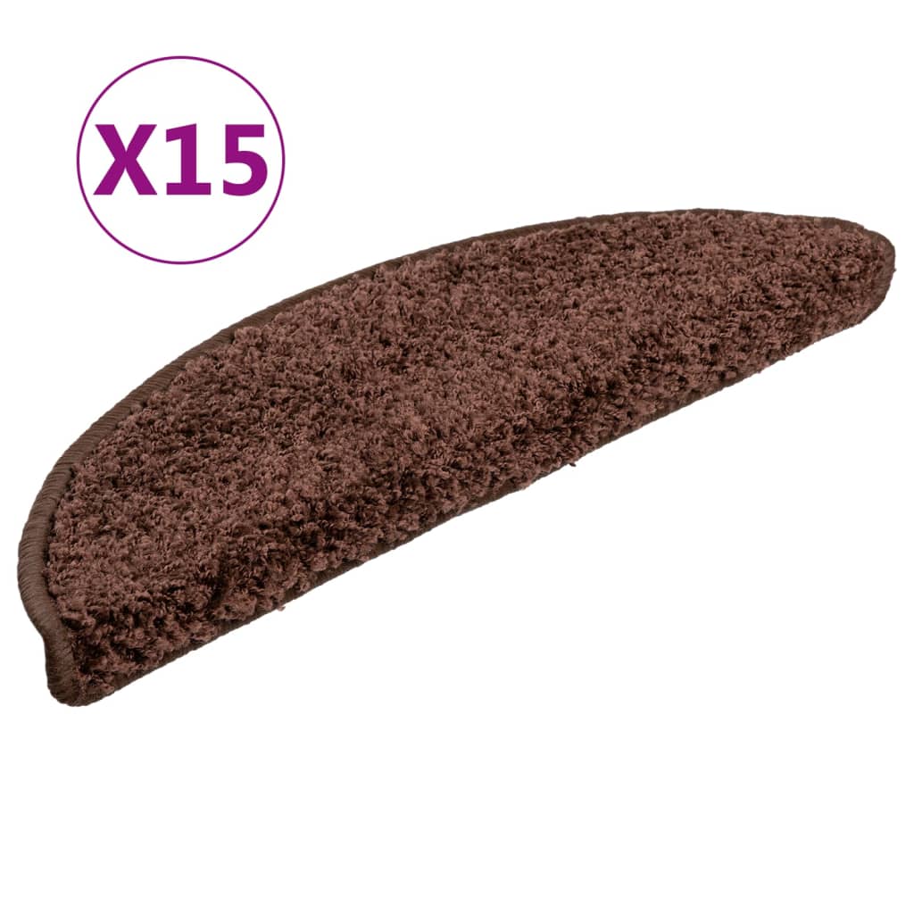 Trappematter 15 stk 56x17x3 cm brune halvrund