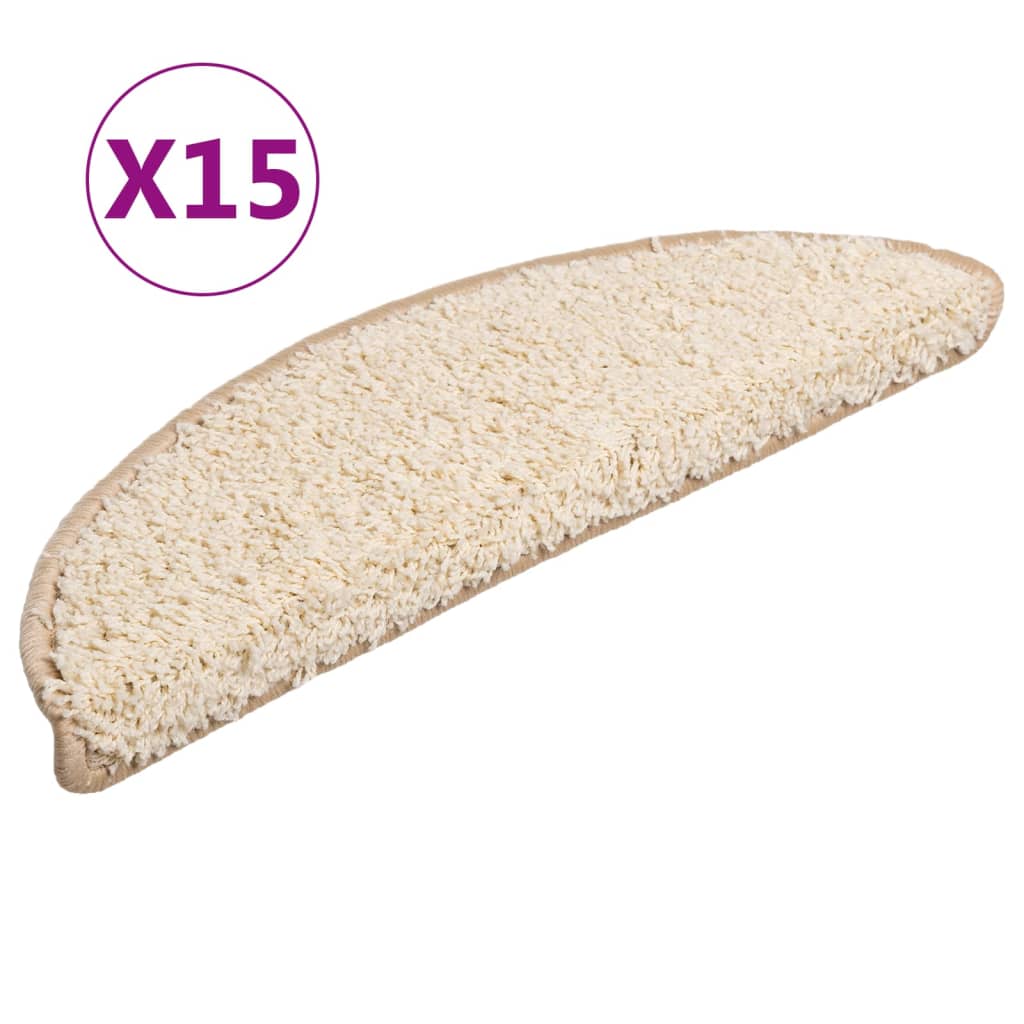 Trappematter 15 stk 56x17x3 cm kremfargede halvrund