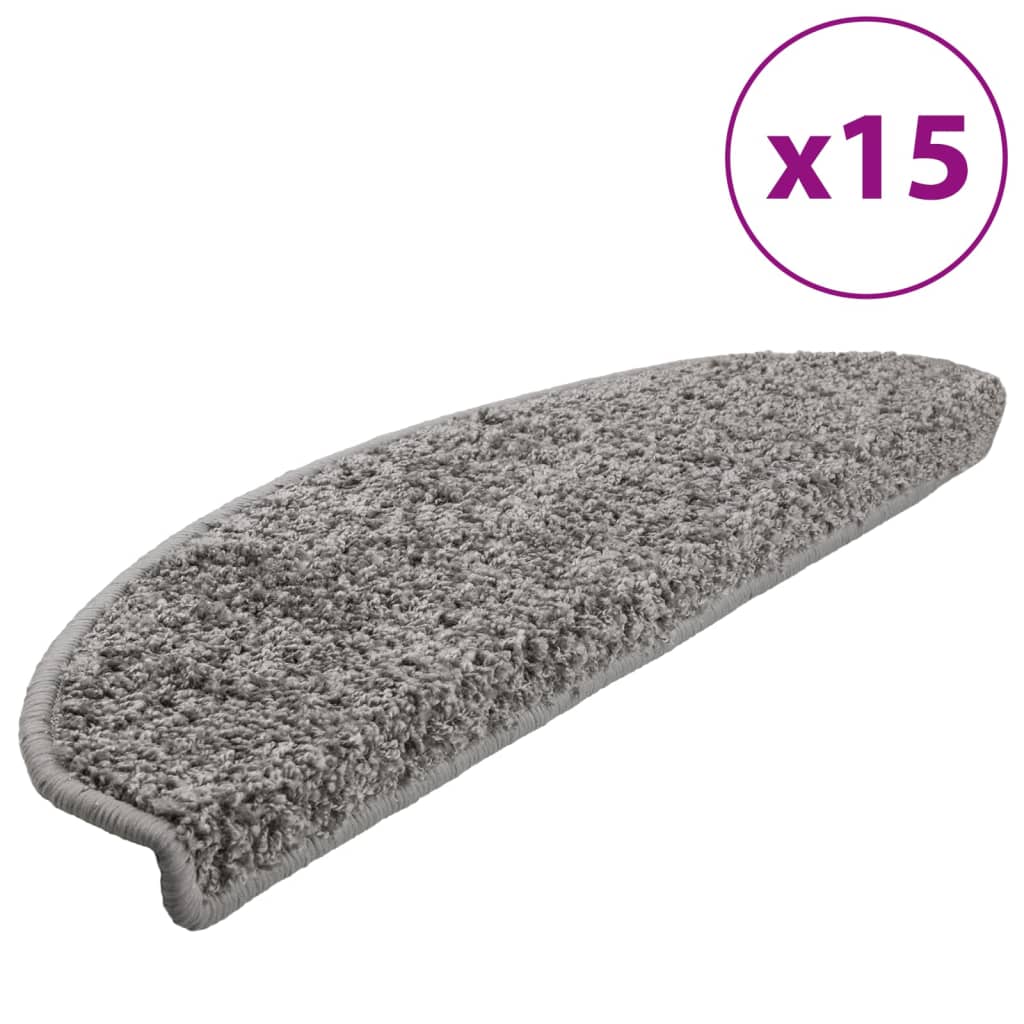 Trappematter 15 stk 65x21x4 cm grå halvrund store