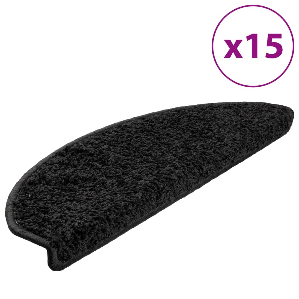 Trappematter 15 stk 65x21x4 cm svarte halvrund store
