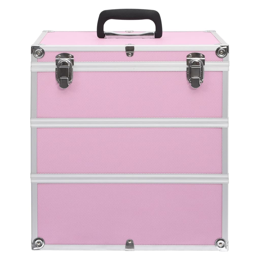 Sminkeveske 37x24x40 cm rosa aluminium