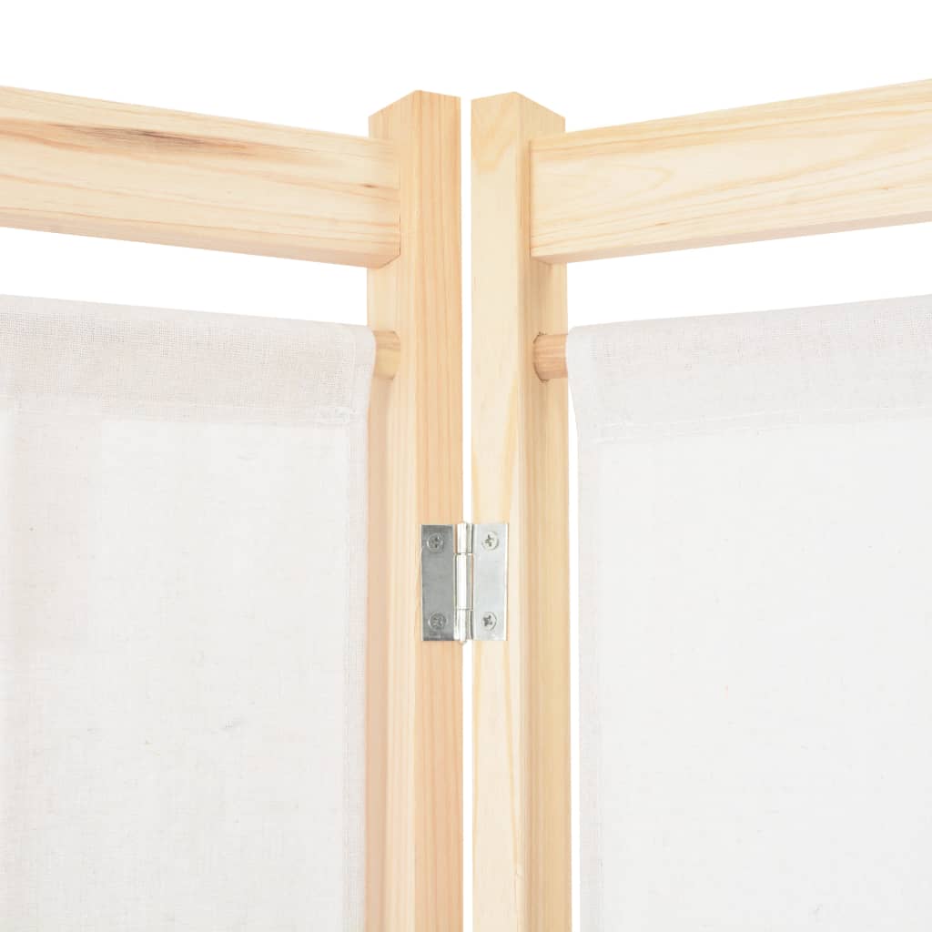 Romdeler 4 paneler kremhvit 160x170x4 cm stoff vidaXL