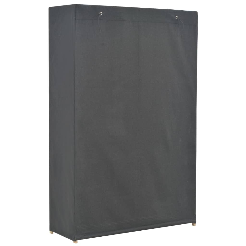 Garderobeskap 3 etasjer grå 110x40x170 cm stoff