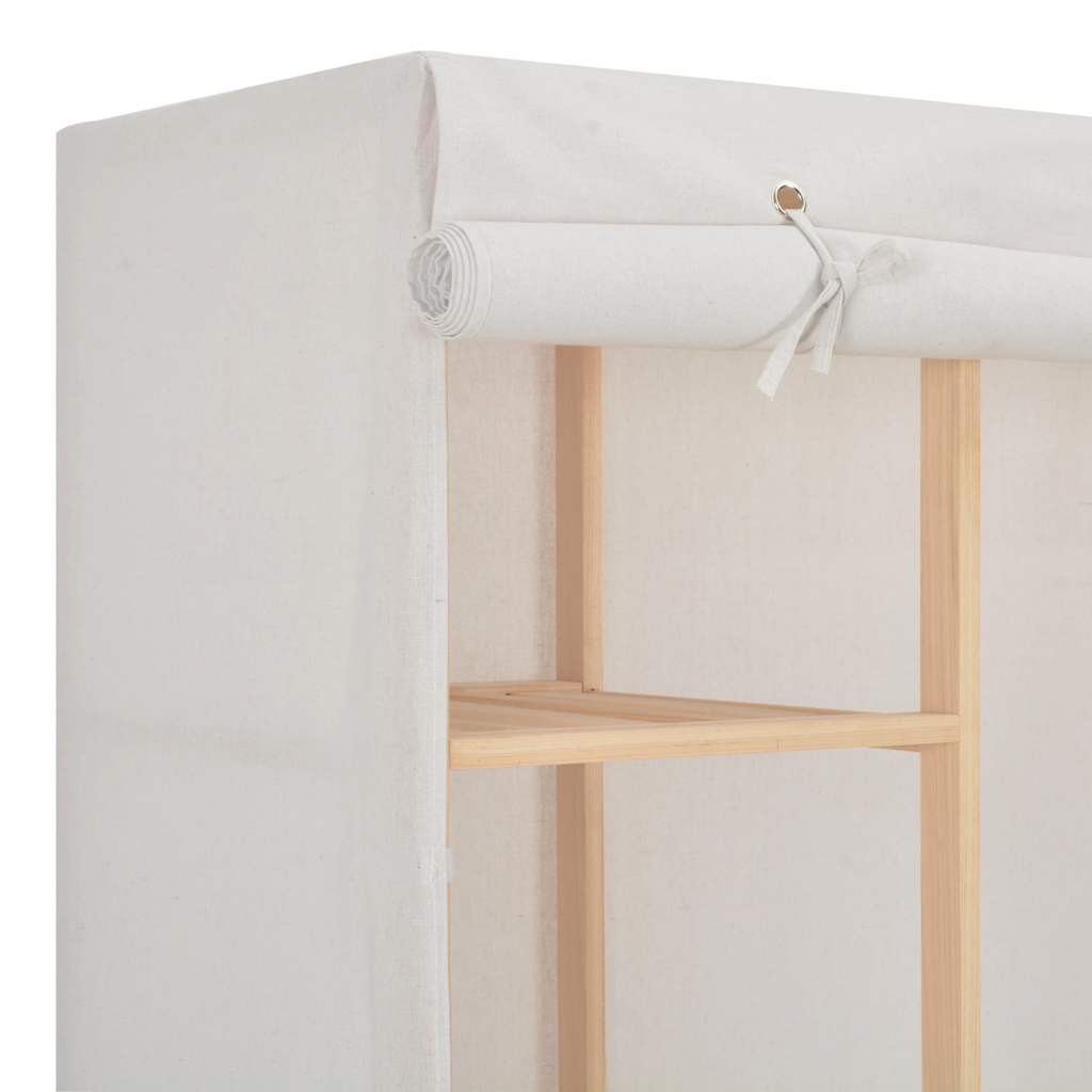 Garderobeskap hvit 135x40x170 cm stoff