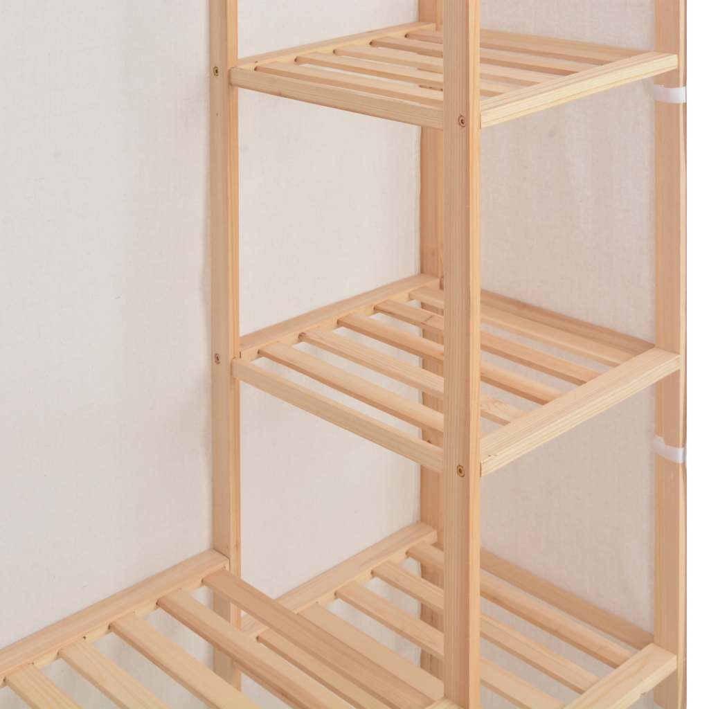 Garderobeskap hvit 135x40x170 cm stoff