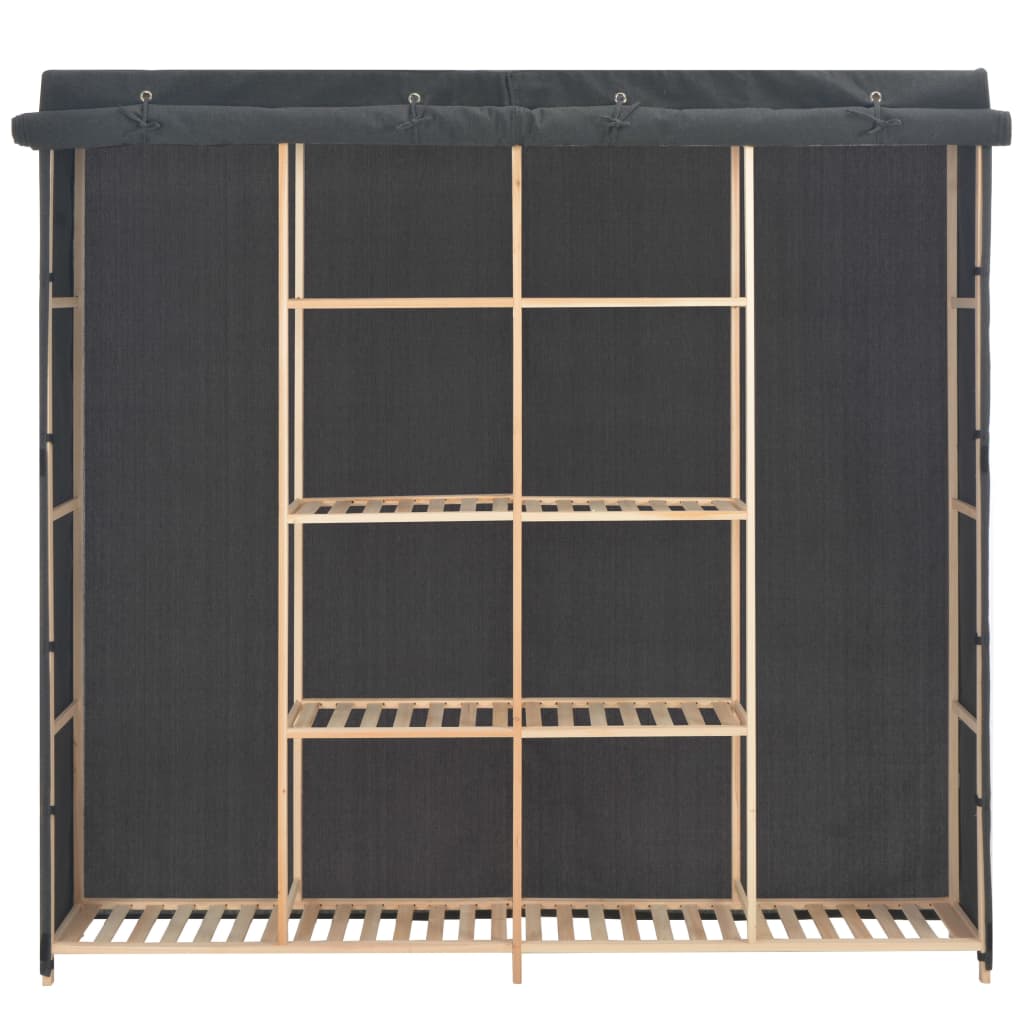 Garderobeskap grå 173x40x170 cm stoff