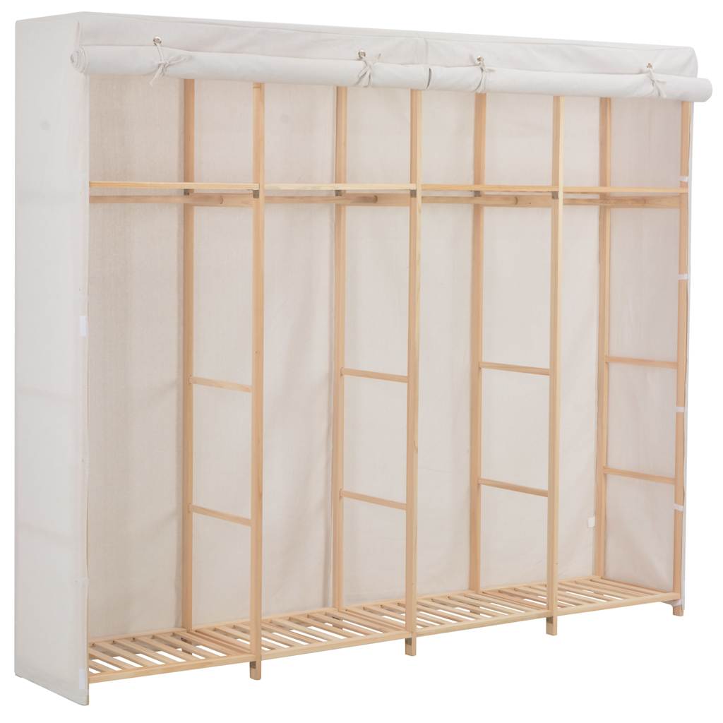 Garderobeskap hvit 200x40x170 cm stoff vidaXL
