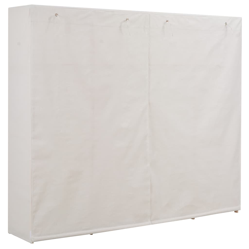 Garderobeskap hvit 200x40x170 cm stoff vidaXL