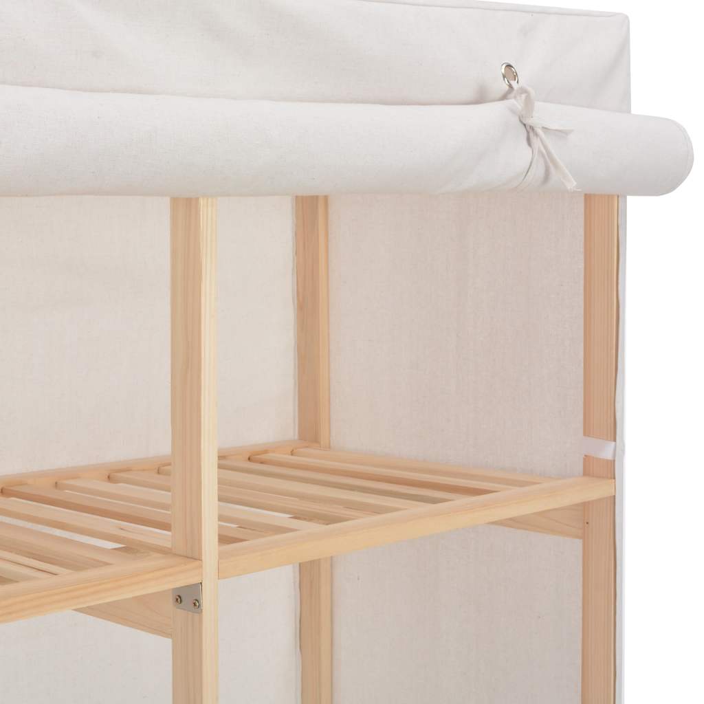 Garderobeskap hvit 200x40x170 cm stoff vidaXL