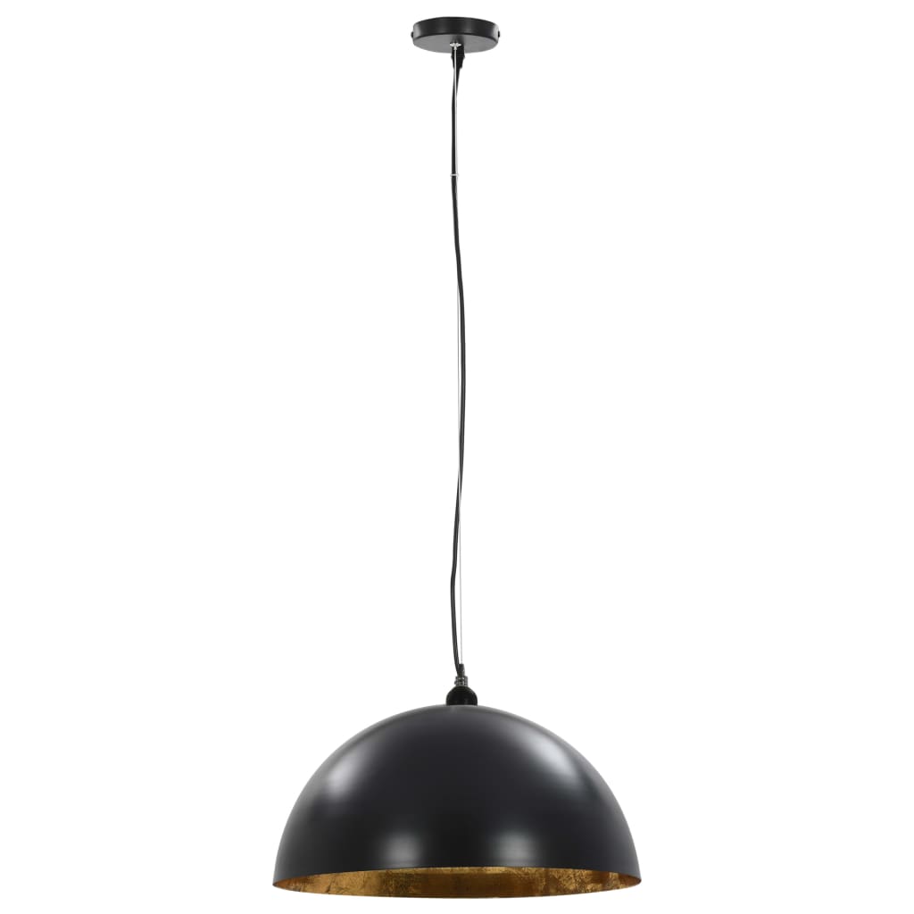 Taklamper 2 stk svart og gull halvkuleformet 50 cm E27