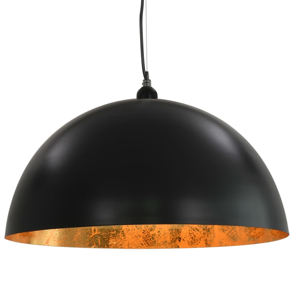 Taklamper 2 stk svart og gull halvkuleformet 50 cm E27