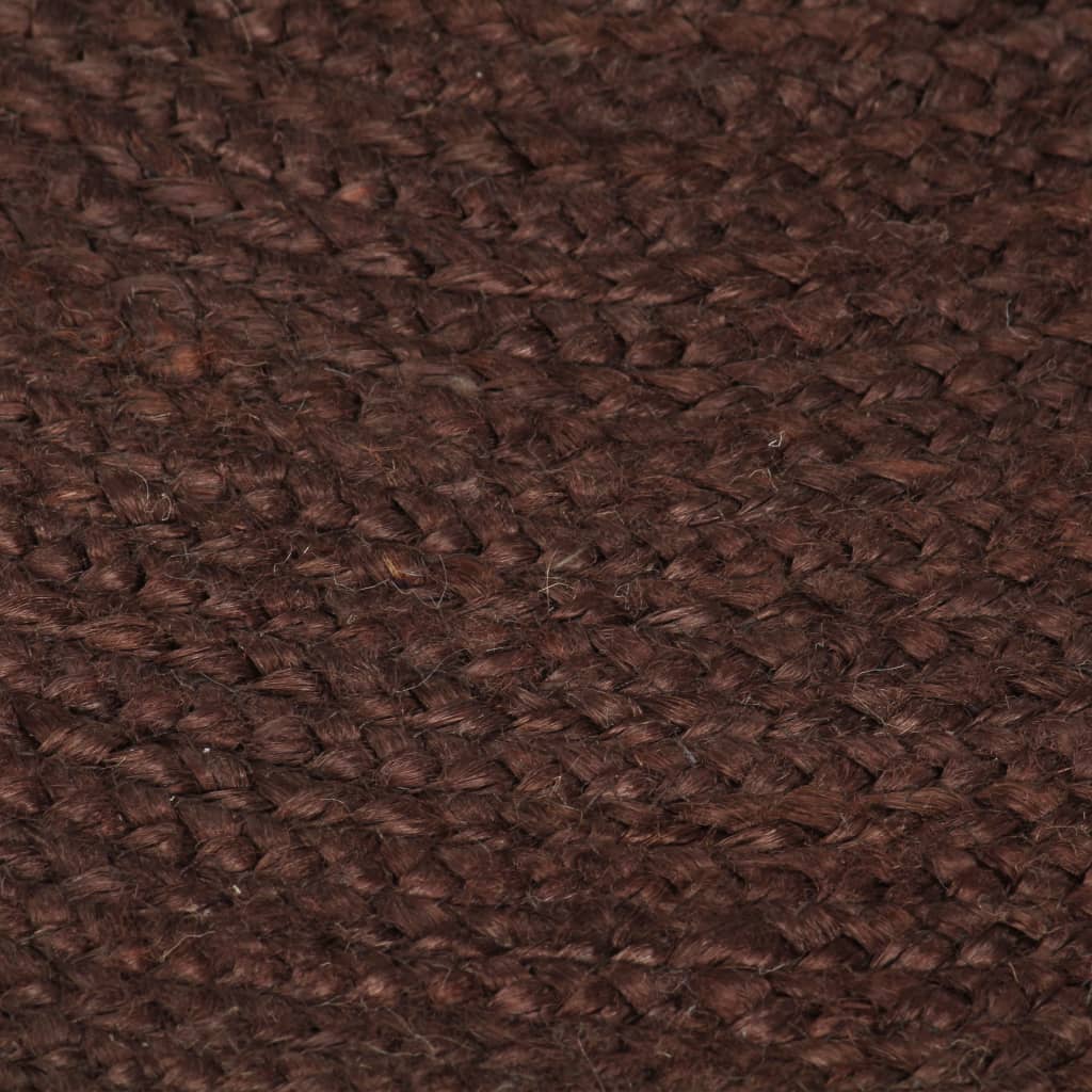 Håndlaget juteteppe rundt 90 cm brun vidaXL