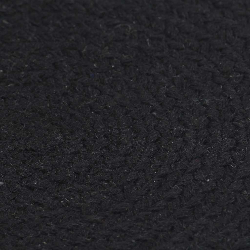 Bordmatter 4 stk ren svart 38 cm rund bomull