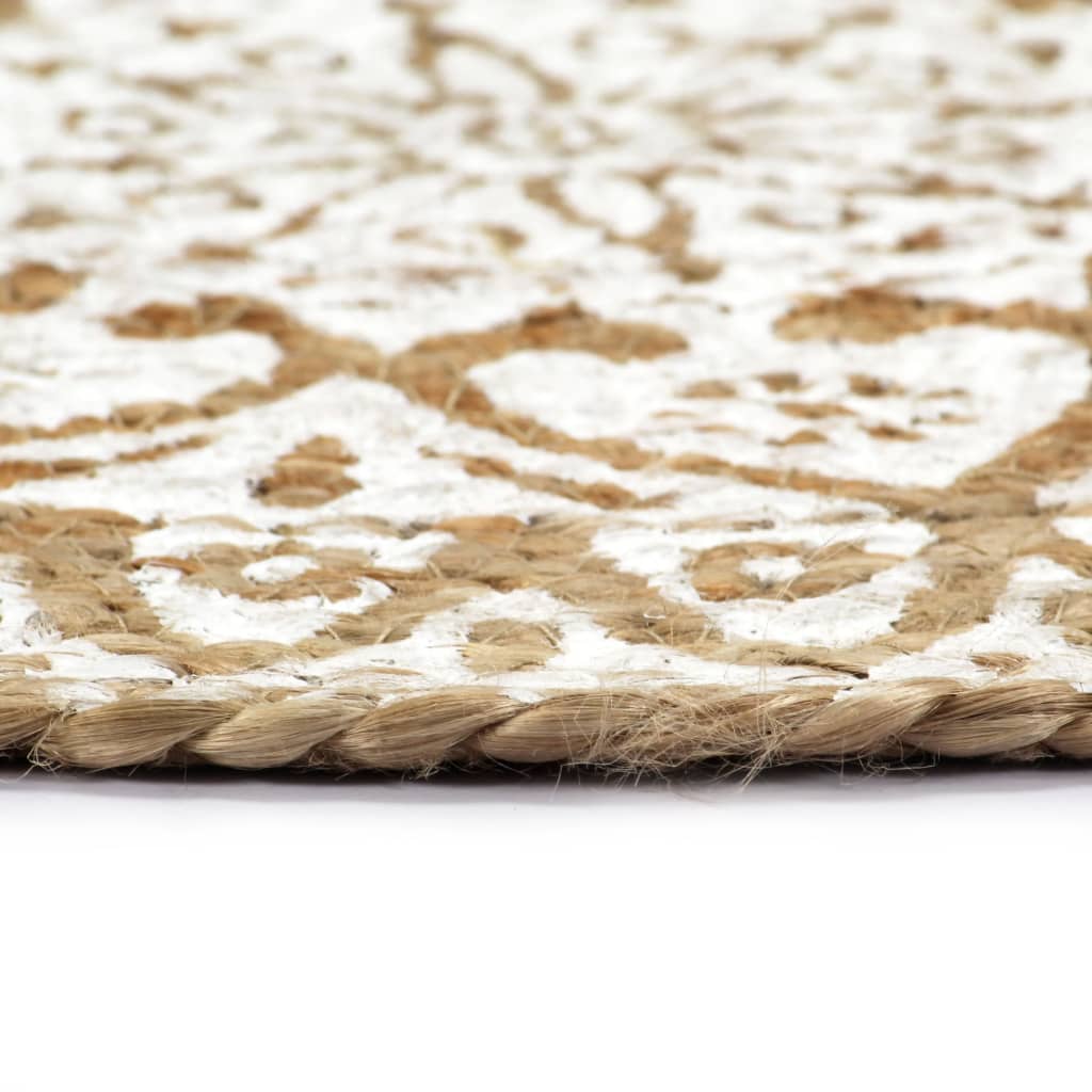 Bordmatter 4 stk hvit 38 cm rund jute