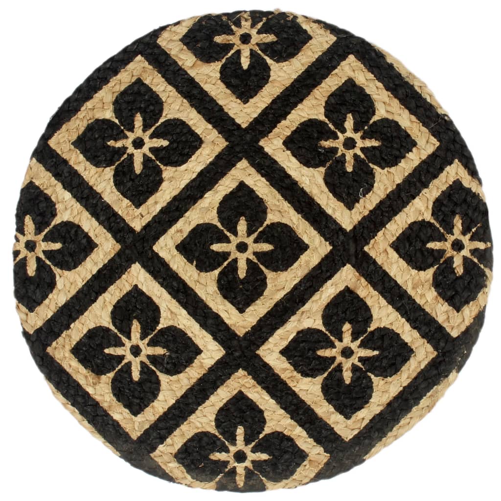 Bordmatter 4 stk svart 38 cm rund jute