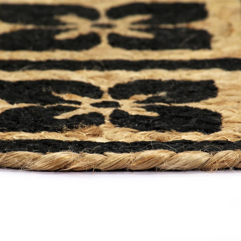 Bordmatter 4 stk svart 38 cm rund jute