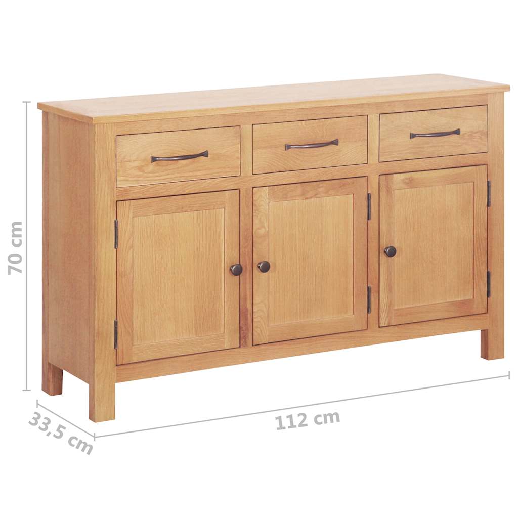 Serviesskap Brun 112 x 33,5 x 70 cm Solid eik vidaXL