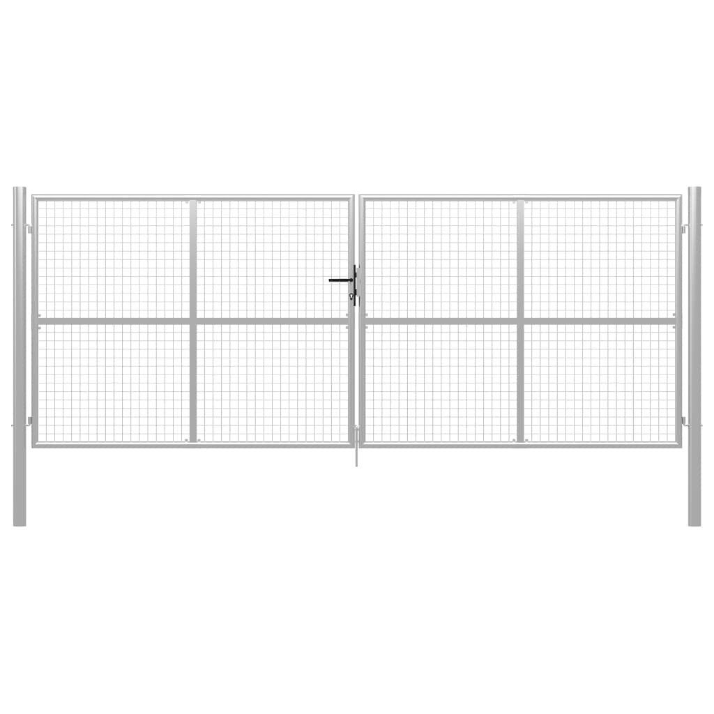 Hageport galvanisert stål 400x150 cm sølvfarget