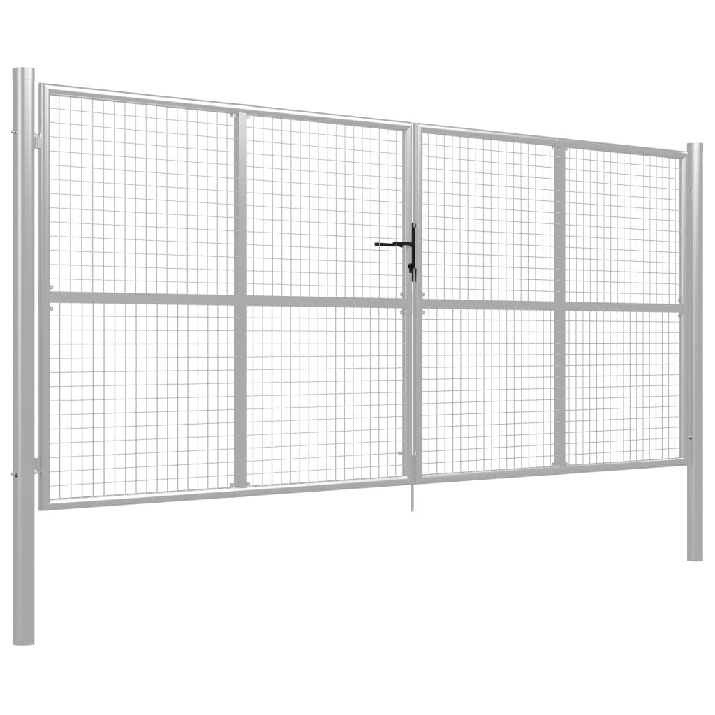 Hageport galvanisert stål 400x150 cm sølvfarget