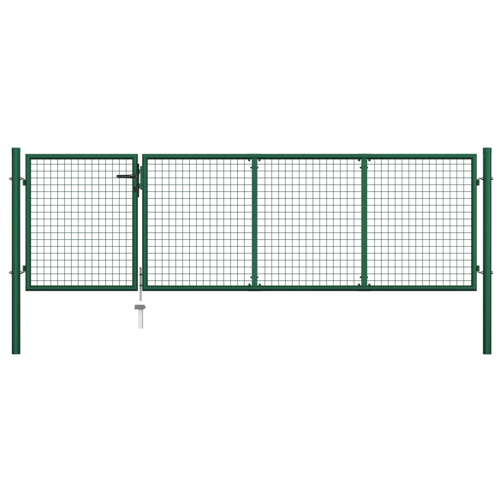 Hageport stål 350x100 cm grønn