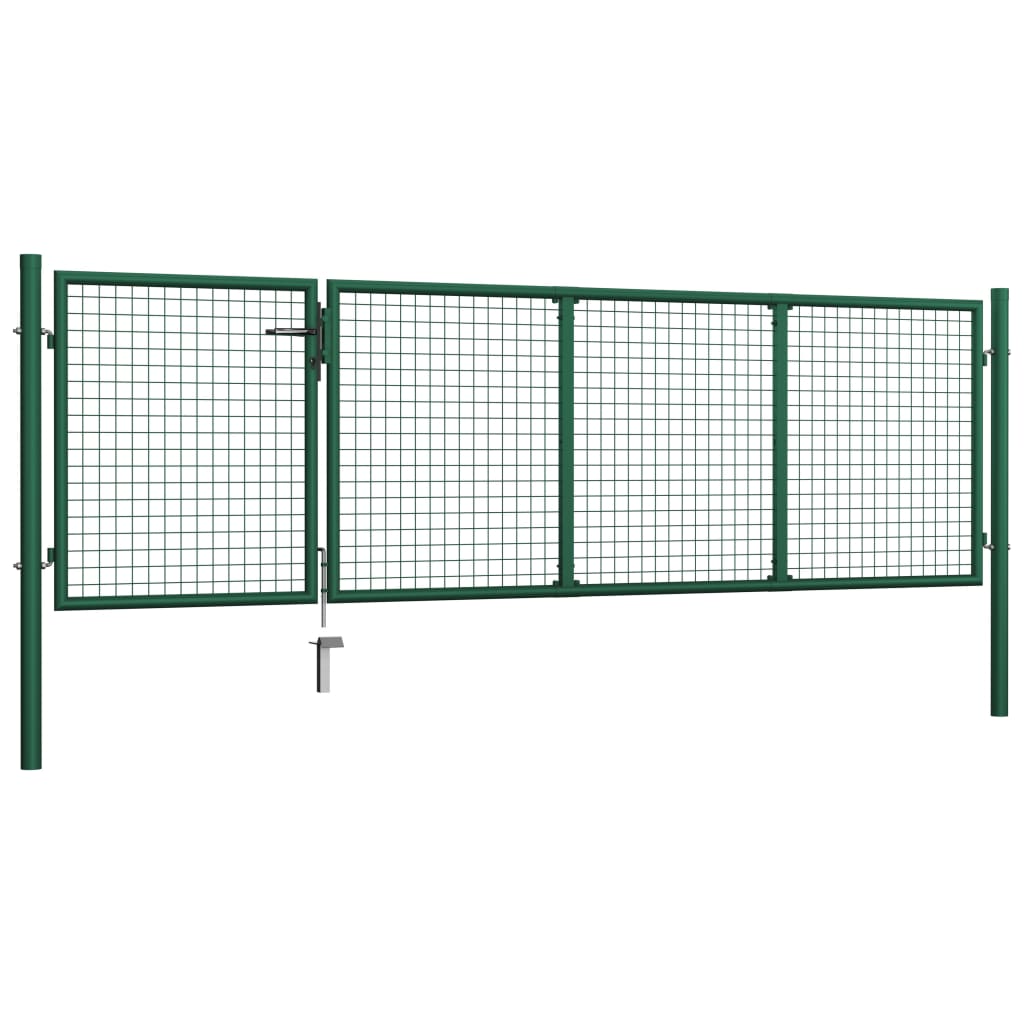 Hageport stål 350x100 cm grønn