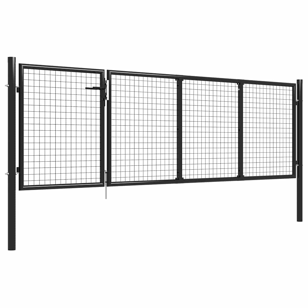 Hageport stål 350x100 cm antrasitt