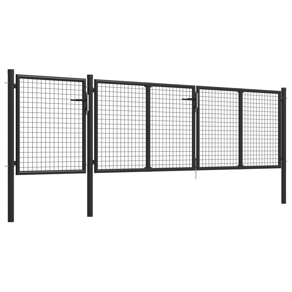 Hageport stål 400x100 cm antrasitt