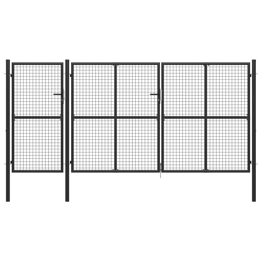 Hageport stål 400x150 cm antrasitt