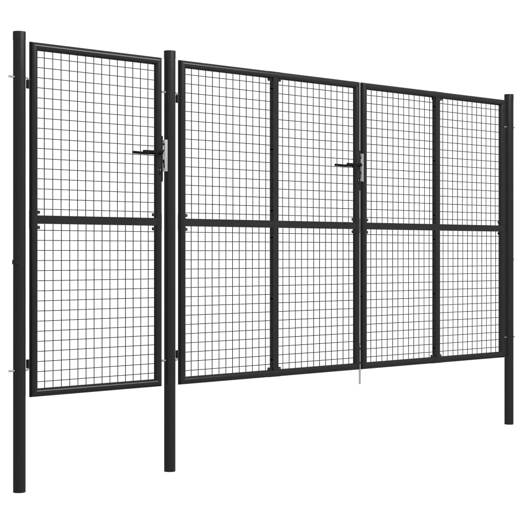 Hageport stål 400x150 cm antrasitt