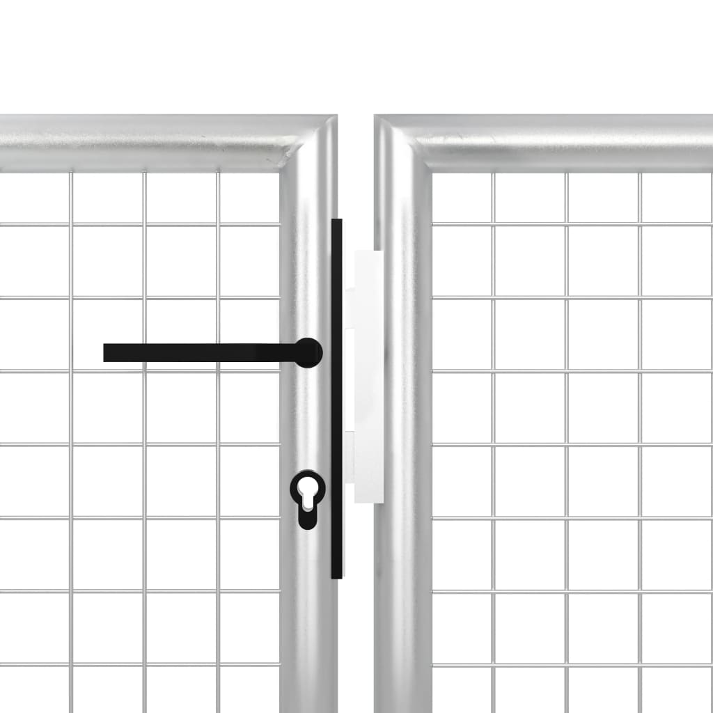 Hageport stål 400x100 cm sølvfarget