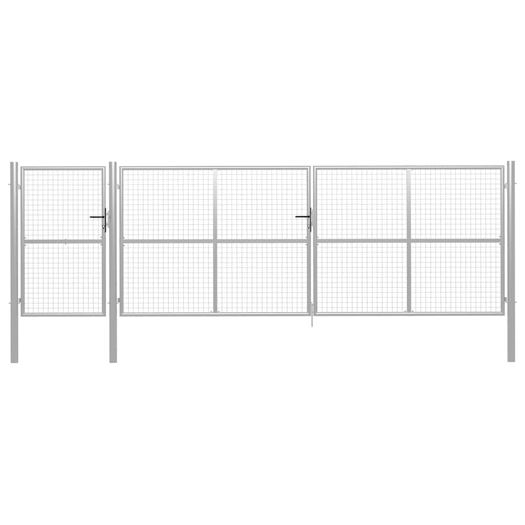 Hageport stål 500x150 cm sølvfarget