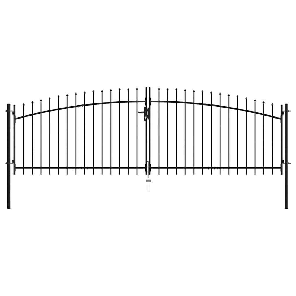 Dobbeldørsgjerdeport Woerden med spydtopp 400x149,5 cm