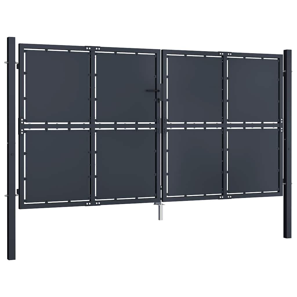 Hageport stål 300x175 cm antrasitt
