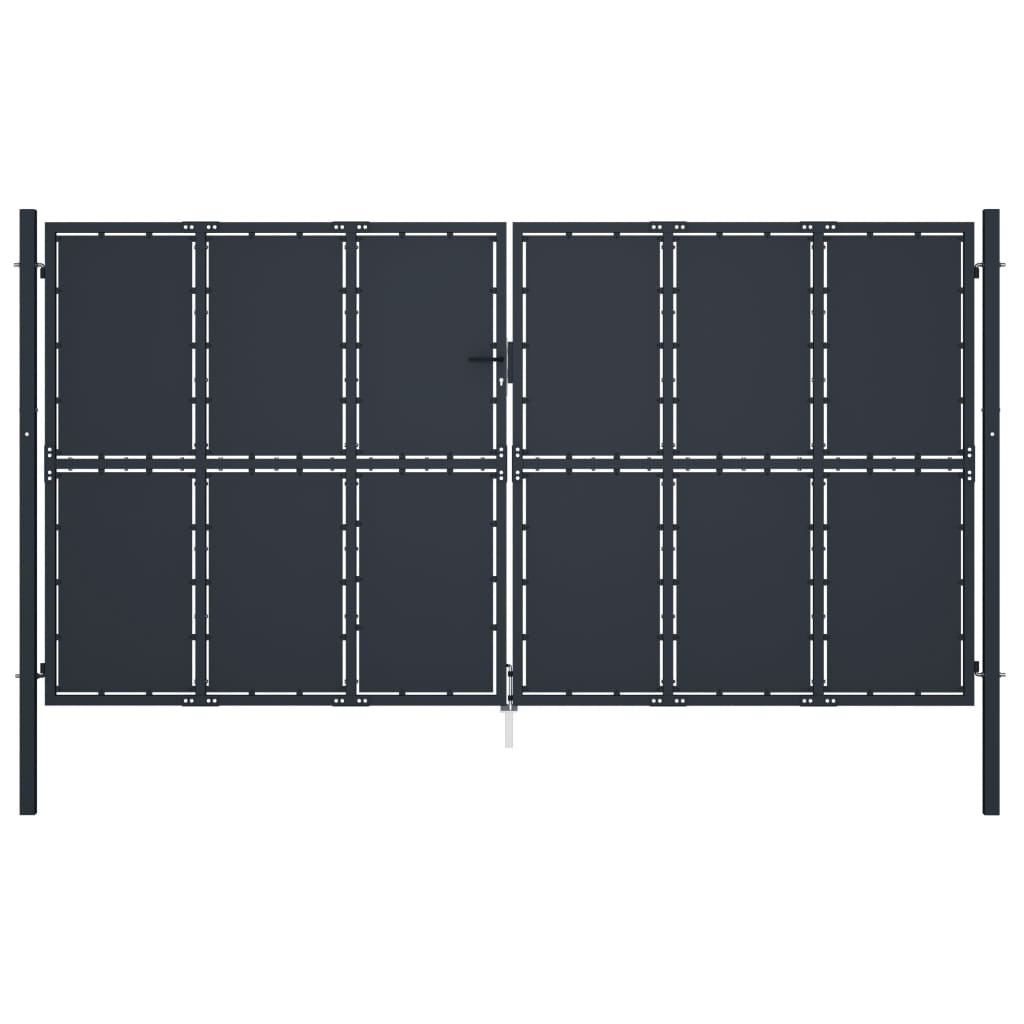 Hageport stål 400x175 cm antrasitt