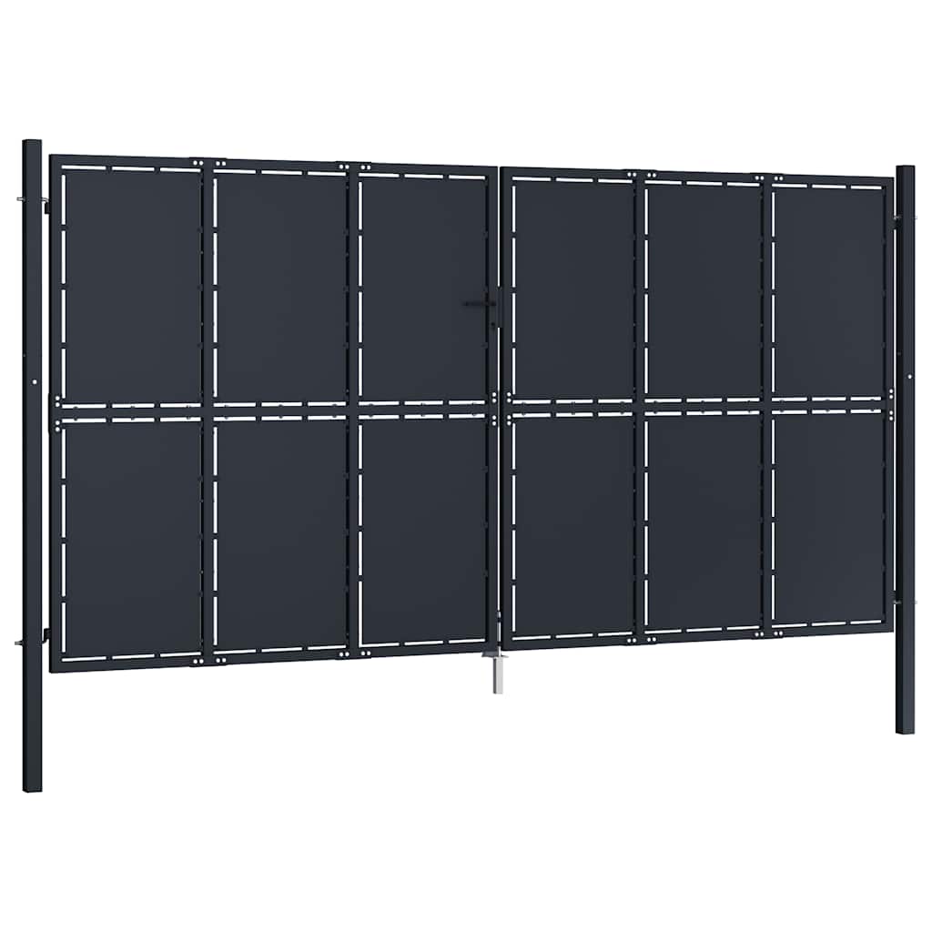 Hageport stål 400x175 cm antrasitt