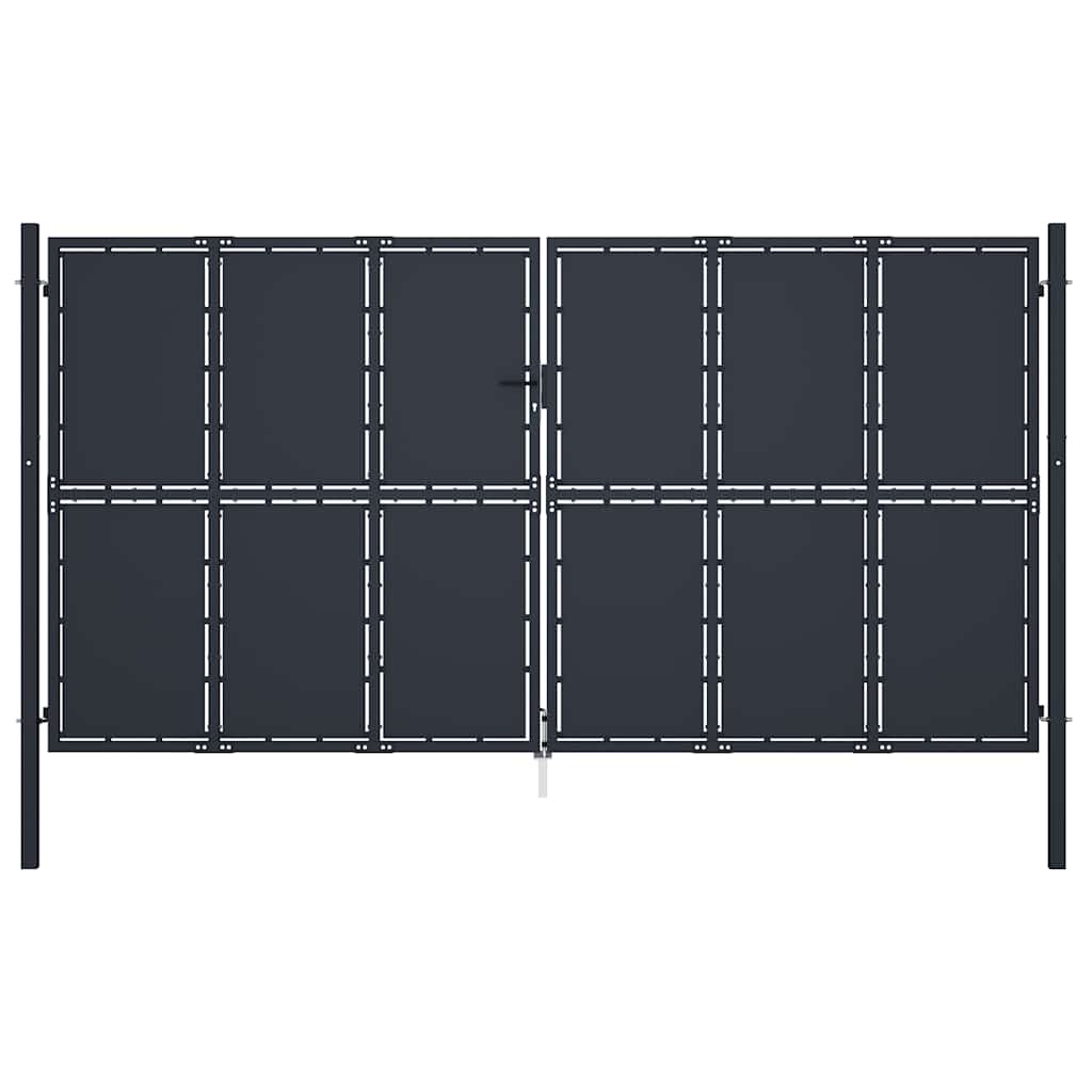 Hageport stål 400x200 cm antrasitt