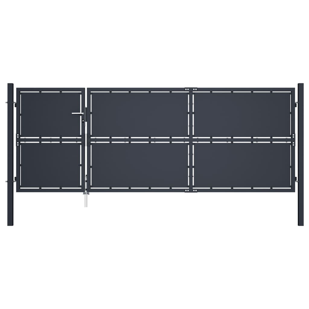 Hageport stål 350x125 cm antrasitt