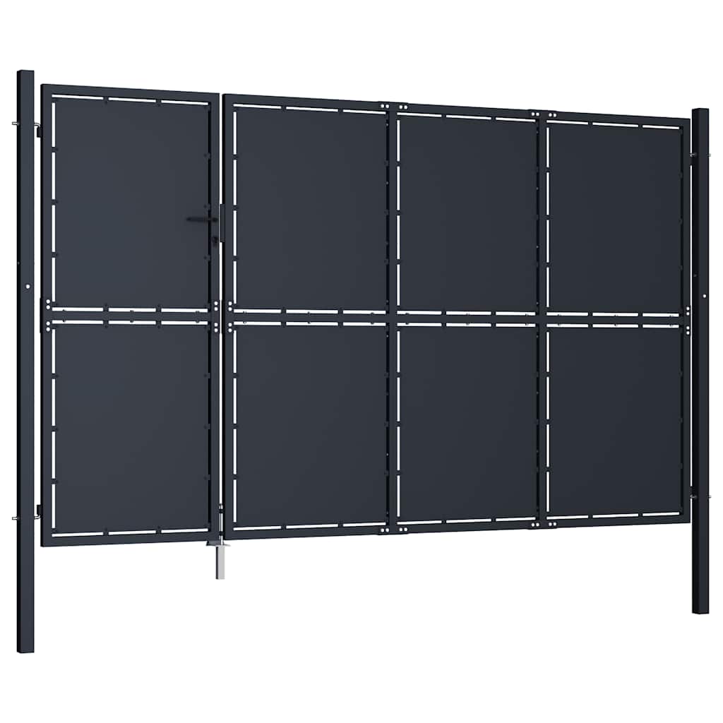 Hageport stål 350x175 cm antrasitt