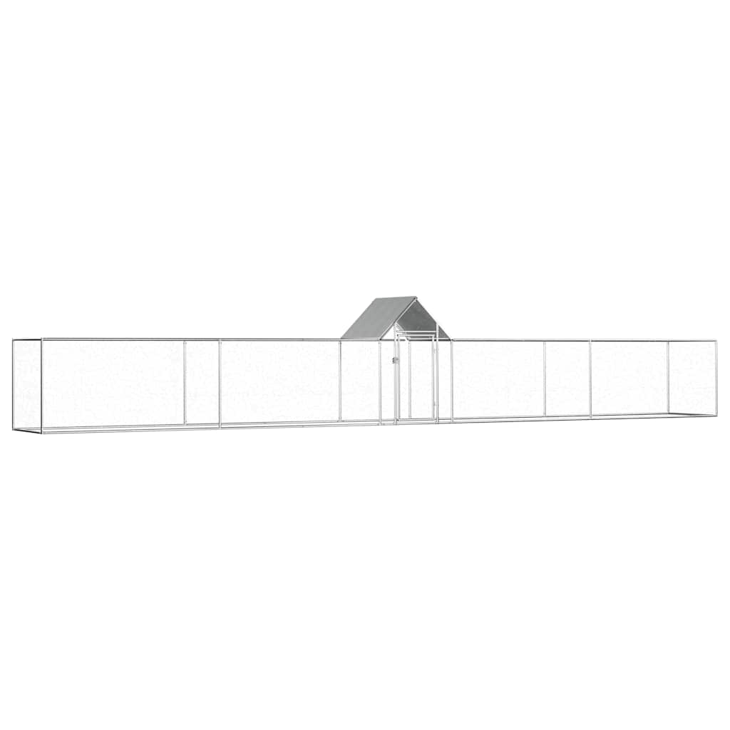 Hønsehus 9x1x1,5 m galvanisert stål
