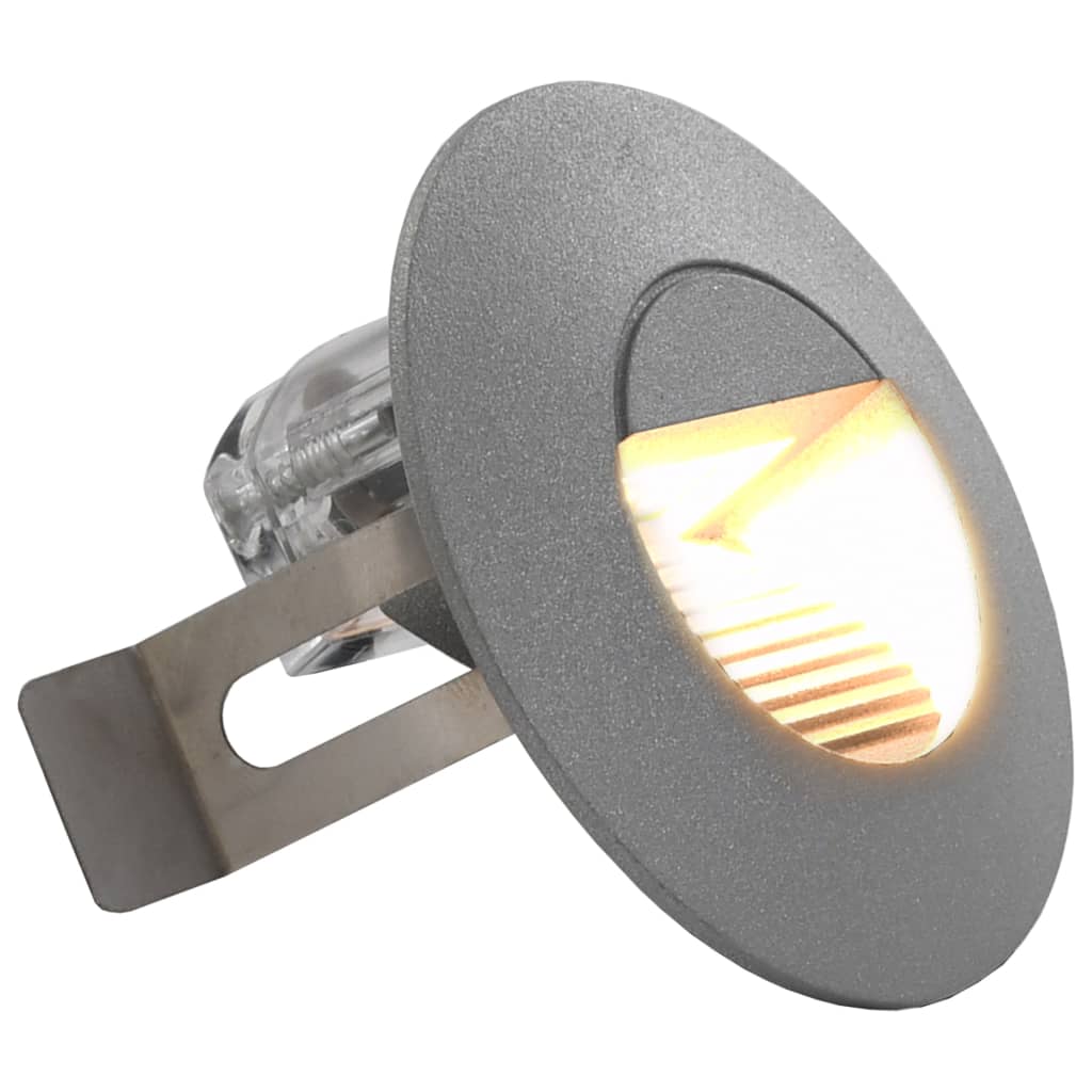Utendørs LED-vegglamper 6 stk 2 W sølv rund