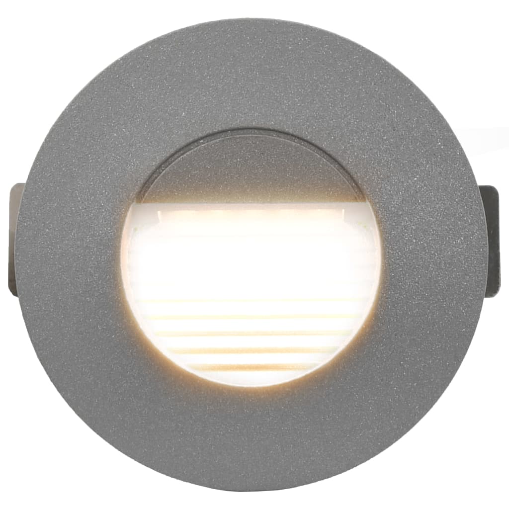 Utendørs LED-vegglamper 6 stk 2 W sølv rund